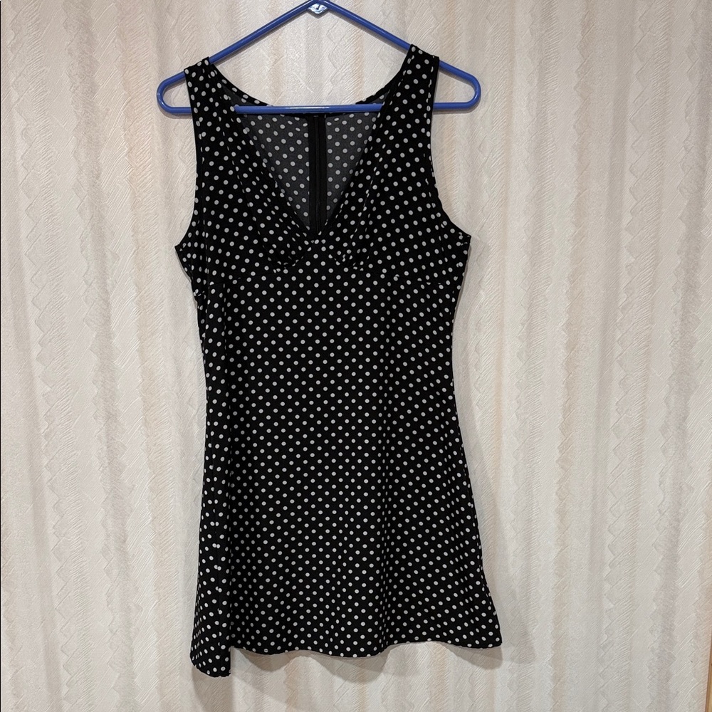 Black and White Polka Dot Women's Dress